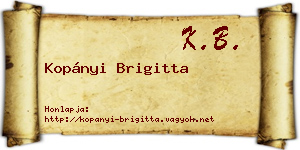 Kopányi Brigitta névjegykártya