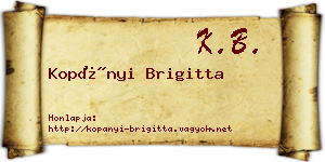 Kopányi Brigitta névjegykártya